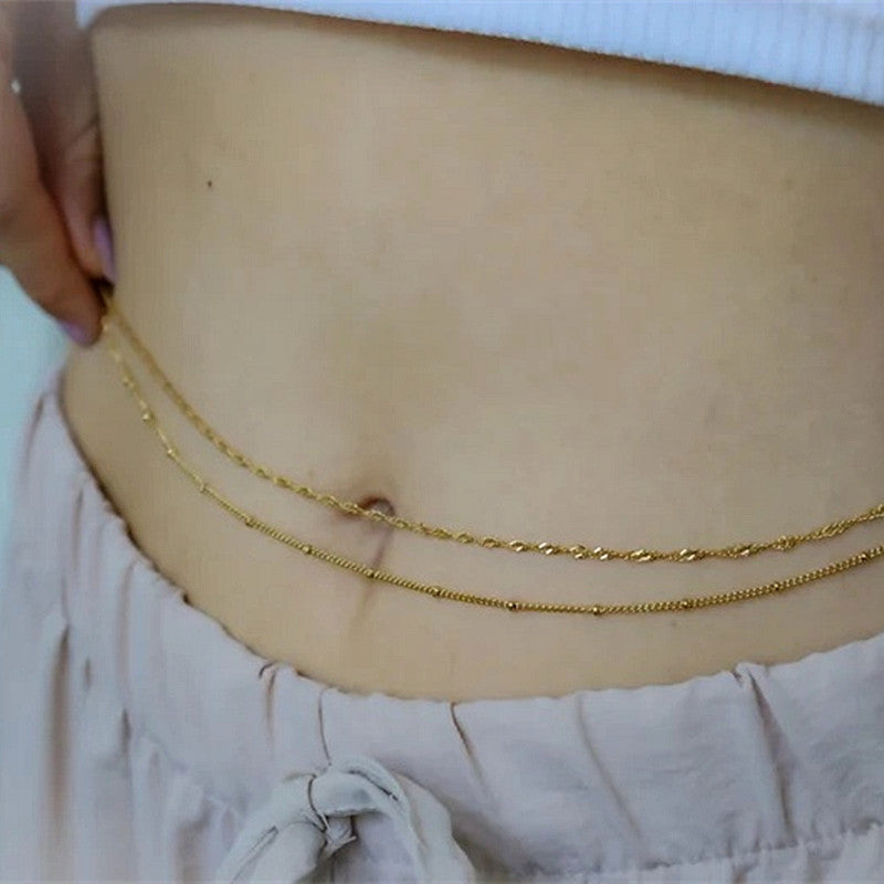 Pearl Butterfly Double Waist Chain Fashion Jewelry