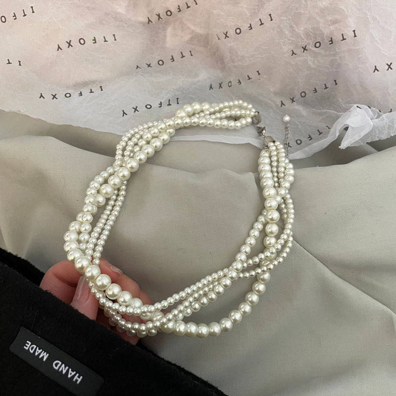 Pearls Jewelry Multilayer Pearl Necklace for Women