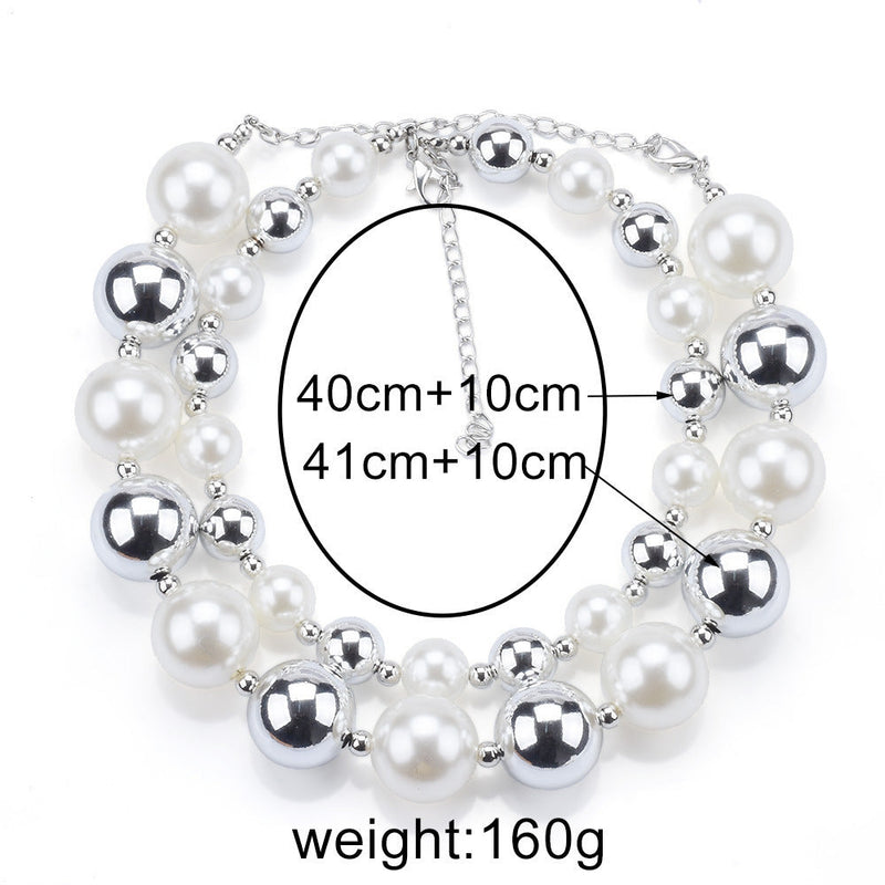 Chunky Choker Necklace Pearl Statement Necklace