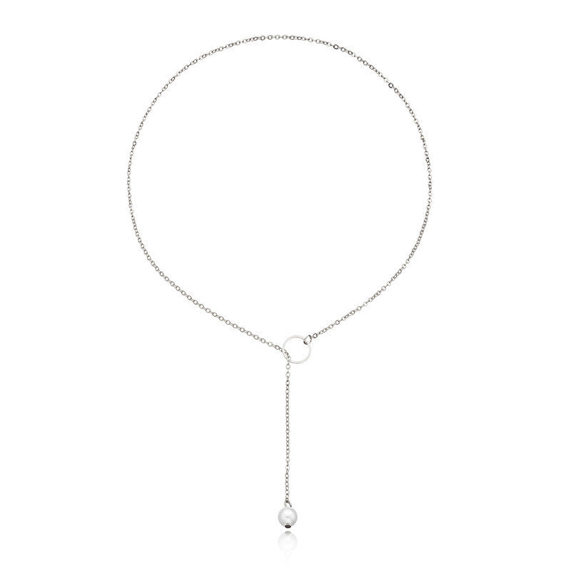 Chain Pearl Pendant Necklace