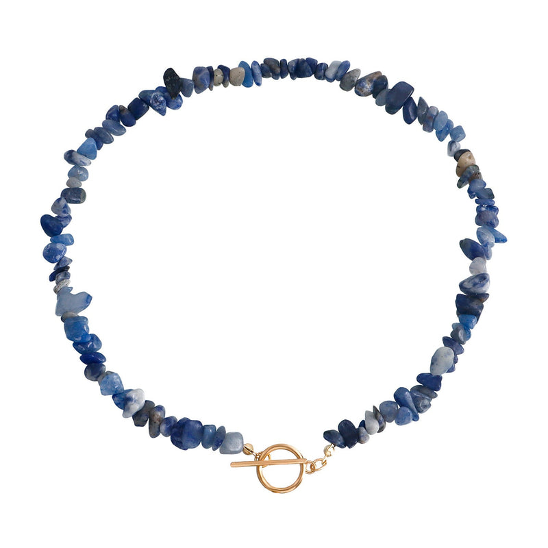 Natural Gravel Gemstone OT Buckle Necklace