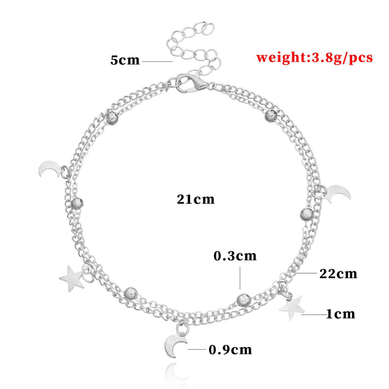 Summer Beach Sexy Double Layered Round Beads Star Feet Chain