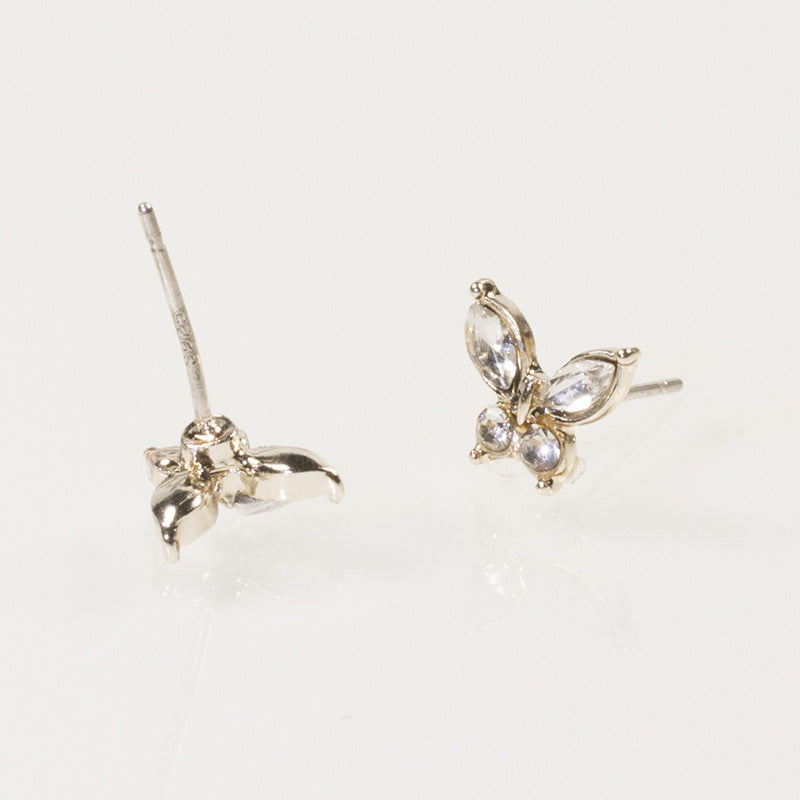 Rhinestone butterfly Stud Earrings