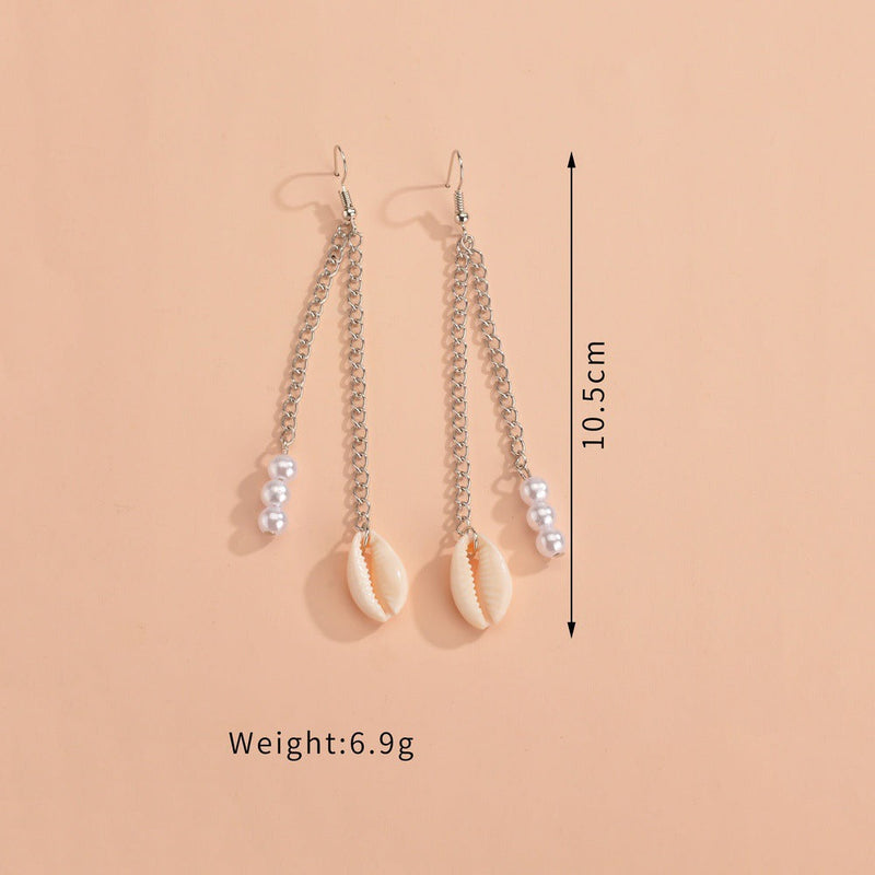 Fashion White Shell Pendant Earrings