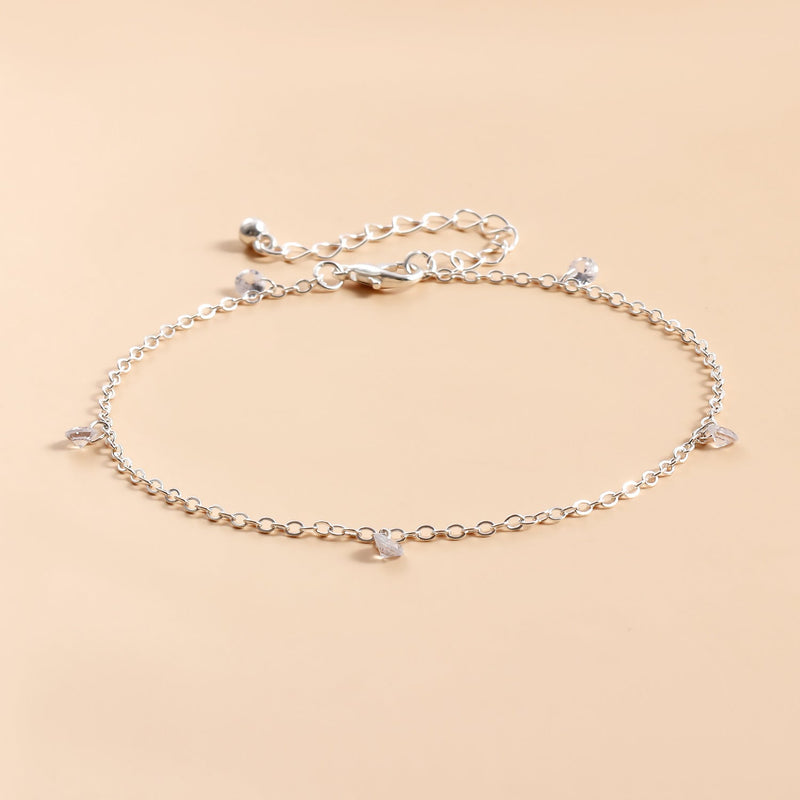 Round Zircon Charm Foot Bracelet