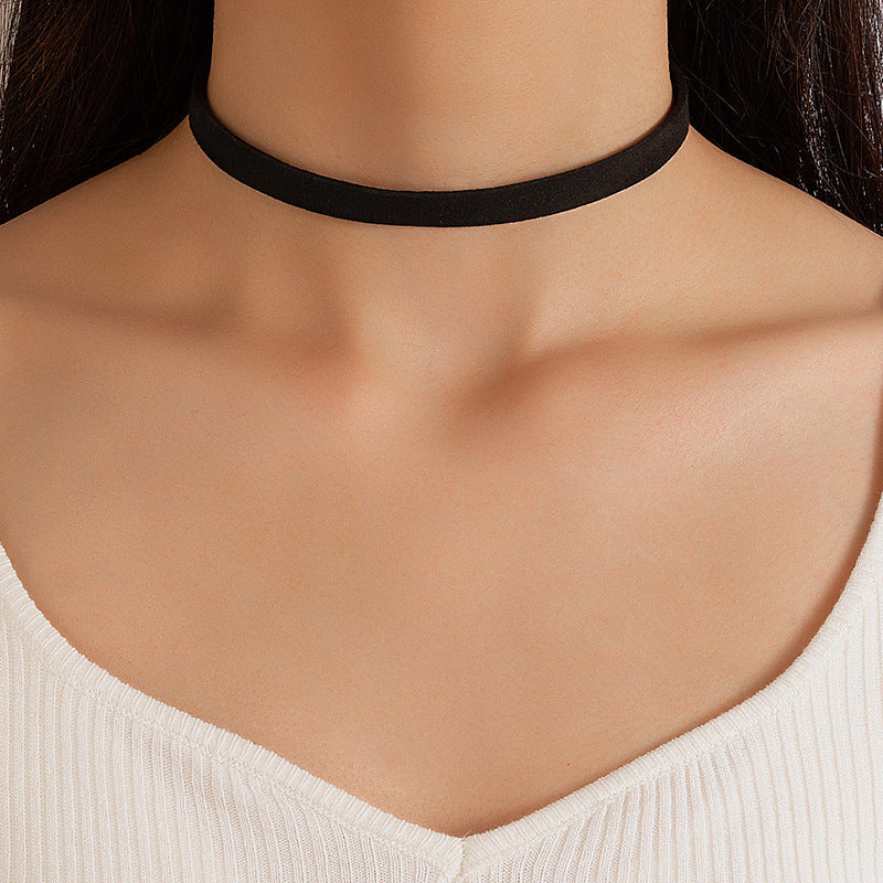 Heart Velvet Flannel Choker Chain Necklace