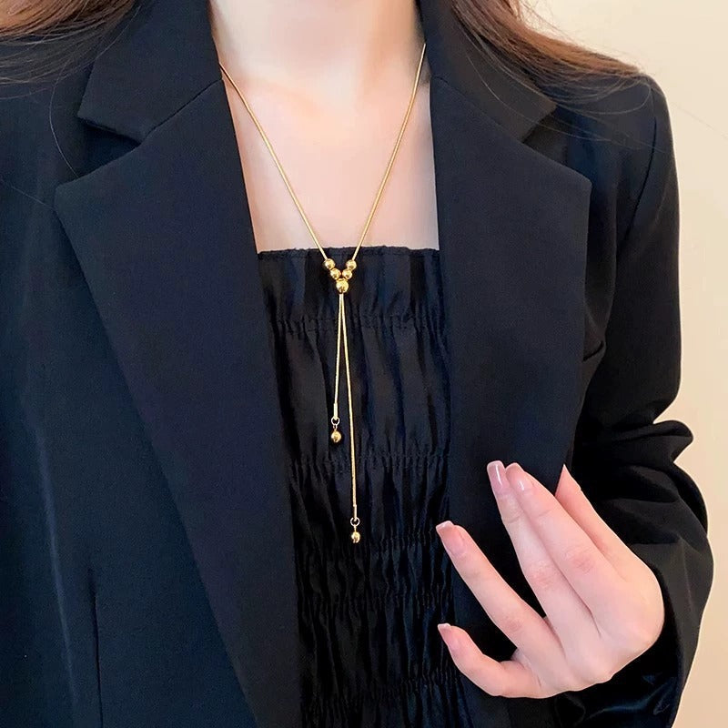 Cross-border Simple Round Bead Necklace