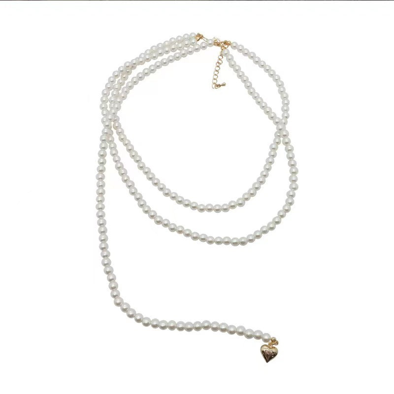 New Design Wedding Pearl Necklace Party Choker Heart Charm