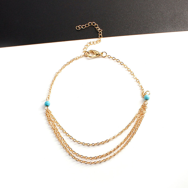 Layer Chain Charm turquoise Anklets Jewelry