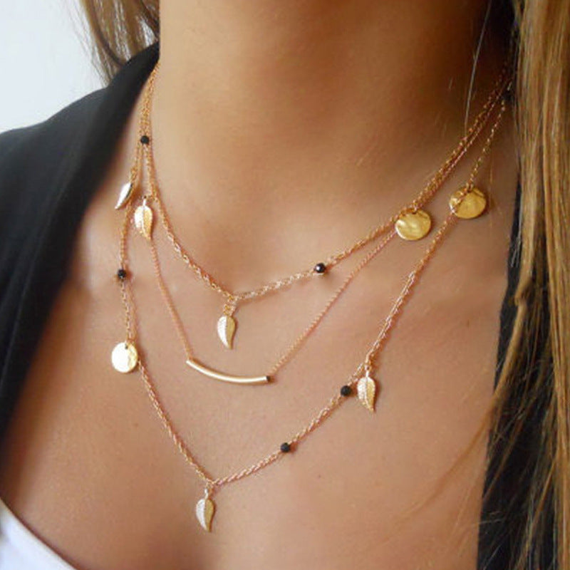 Tassel Leaf Pendant Necklace