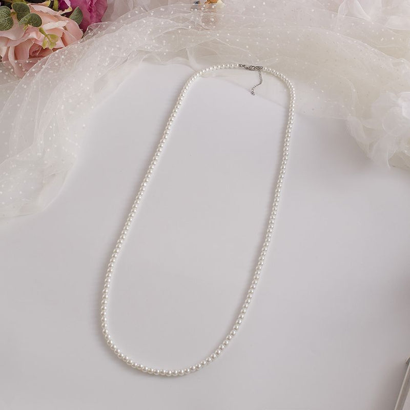 Lady Jewelry Classic Tiny Glass Pearl Necklace
