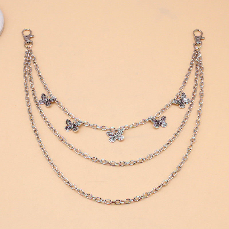 Fashion Butterfly Pendant Multi-layer Trouser Chain