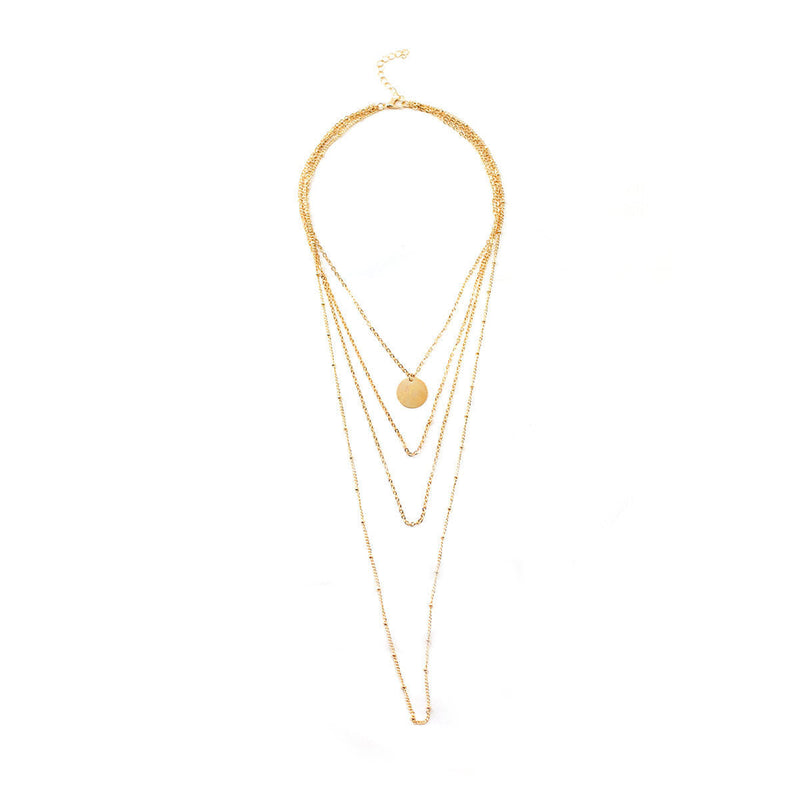 Link Chain Multi Layer Tassel Girls Pendant Necklace