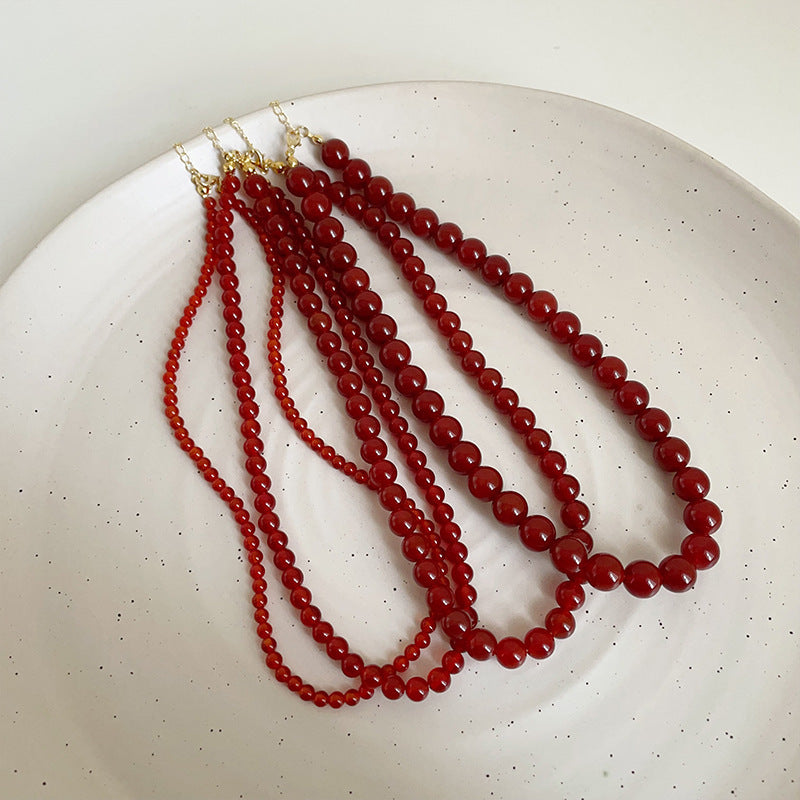 Red Glass Beaded Necklace