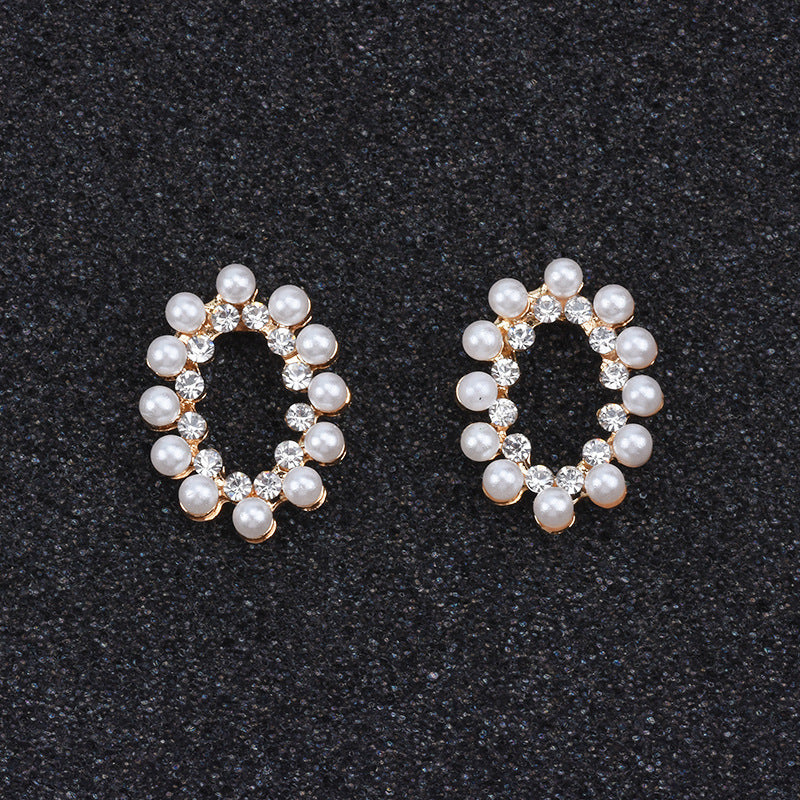 Rhinestone Flower Hoop Earrings