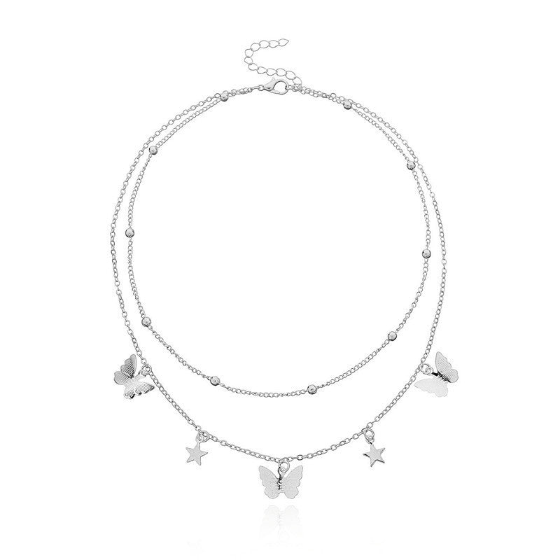 Butterfly Chain Charm Pendant Necklace