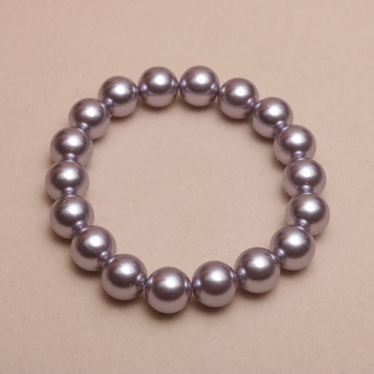 Elastic Beaded Shell Pearl Bracelet