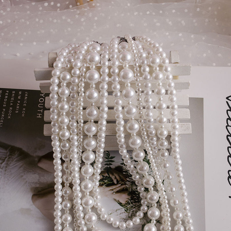 Six-layer Pearl Necklace Wedding Bride Pearl Necklace
