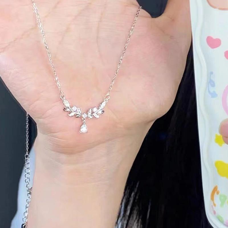 Wheat Drop Pendant Chain Necklace