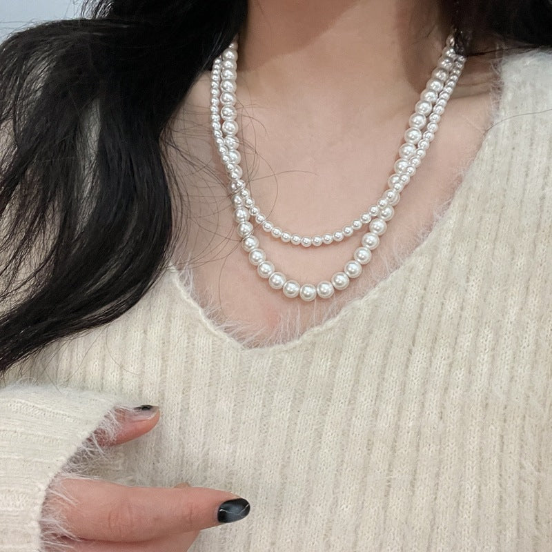 Beaded Jewelry Artificial Traditional Round Pearl Necklace