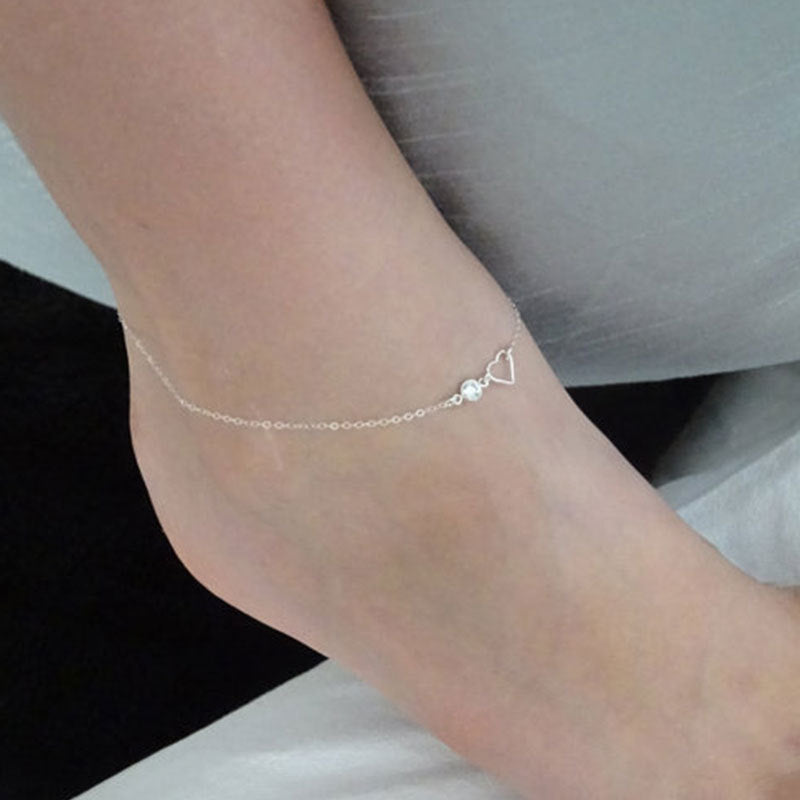 Heart Pendant Anklet Chain Foot Bracelet