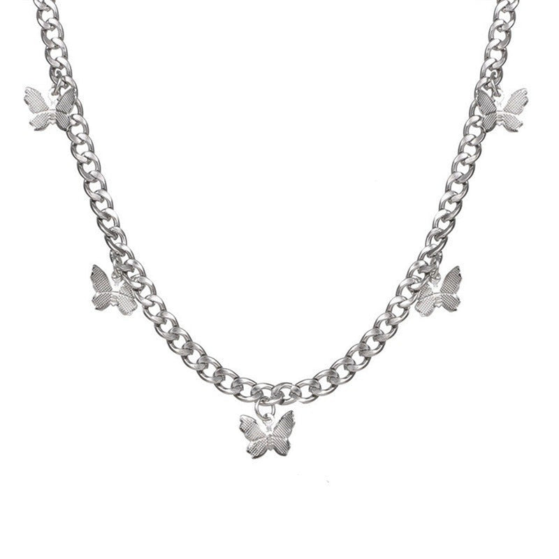 Alloy Metal Jewelry Butterfly Necklace