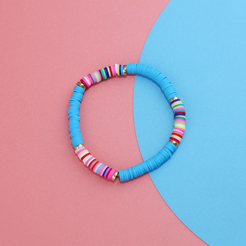 Polymer Clay Beads Bracelet Multicolor