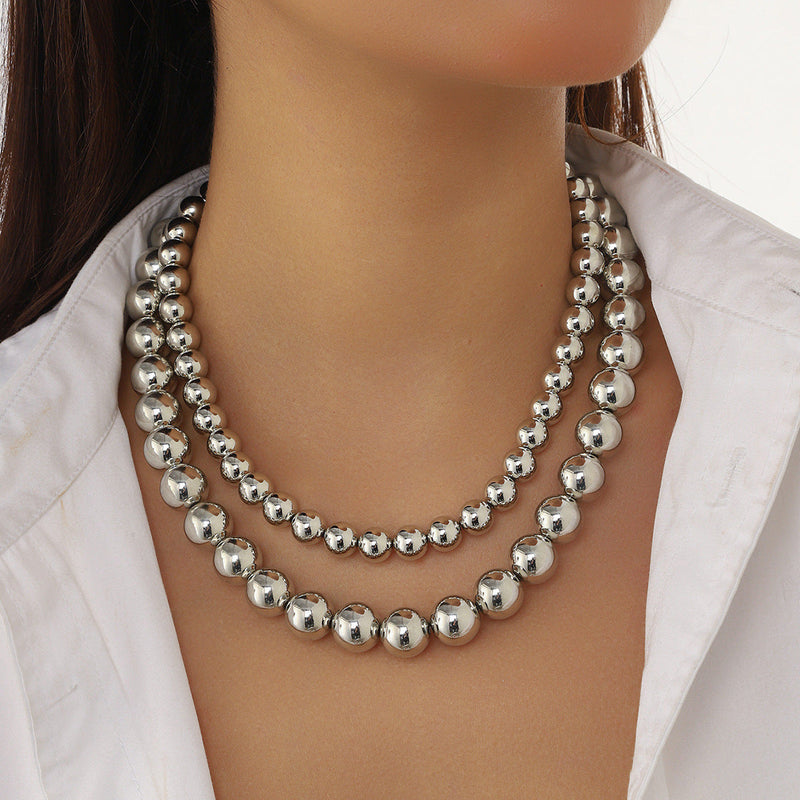 Multi-Layered Round Beaded Necklace