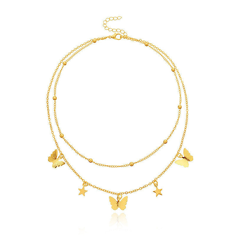 Butterfly Chain Charm Pendant Necklace
