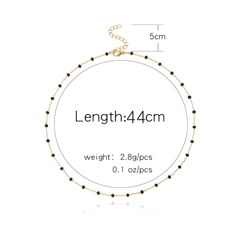 Black Crystal Necklace for Women