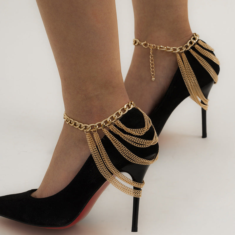 Multilayer Foot Jewelry Fashion Tassel Chain Anklets
