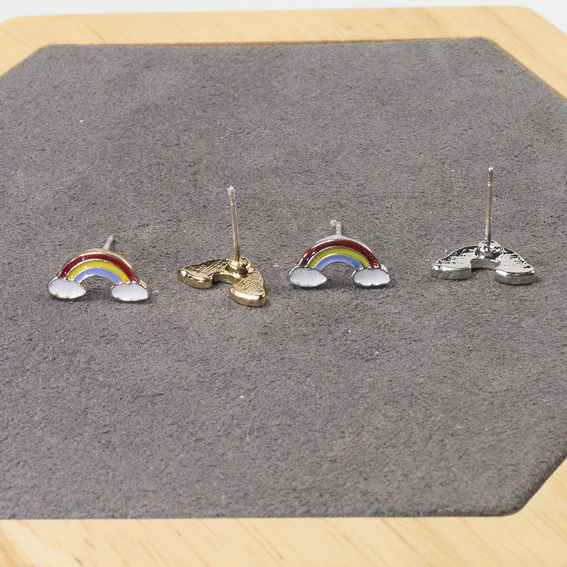 Sheep rainbow stud earrings set