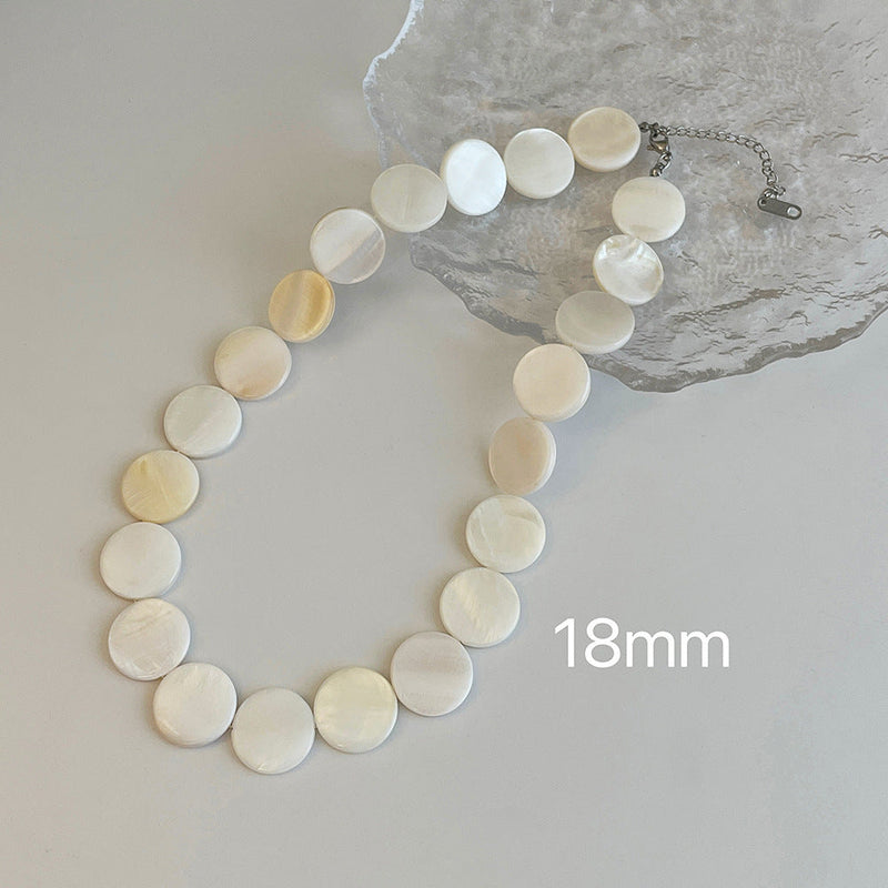 Natural Shell Disc Beading Choker Necklaces