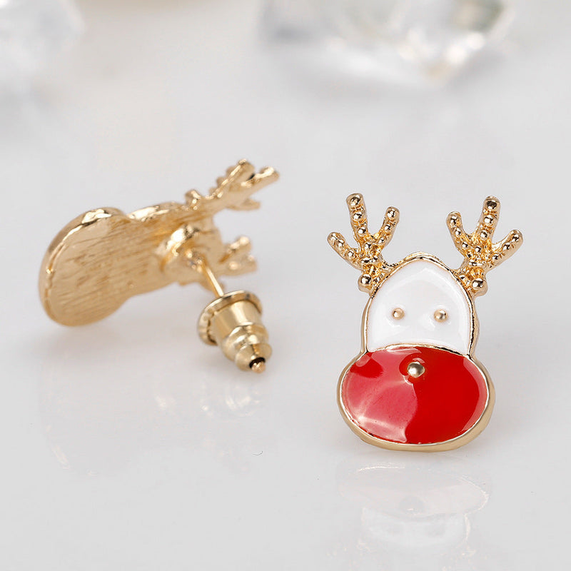 Christmas Snowflake Elk Earrings for Girls