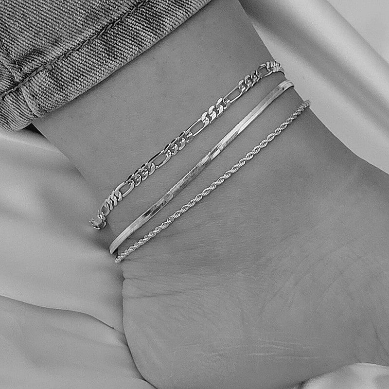 Layered Butterfly Twists Chain Anklet Jewelry