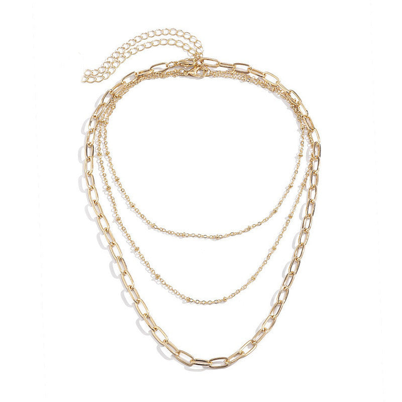Multi Layer Paper Clip Chain Necklaces Jewelry