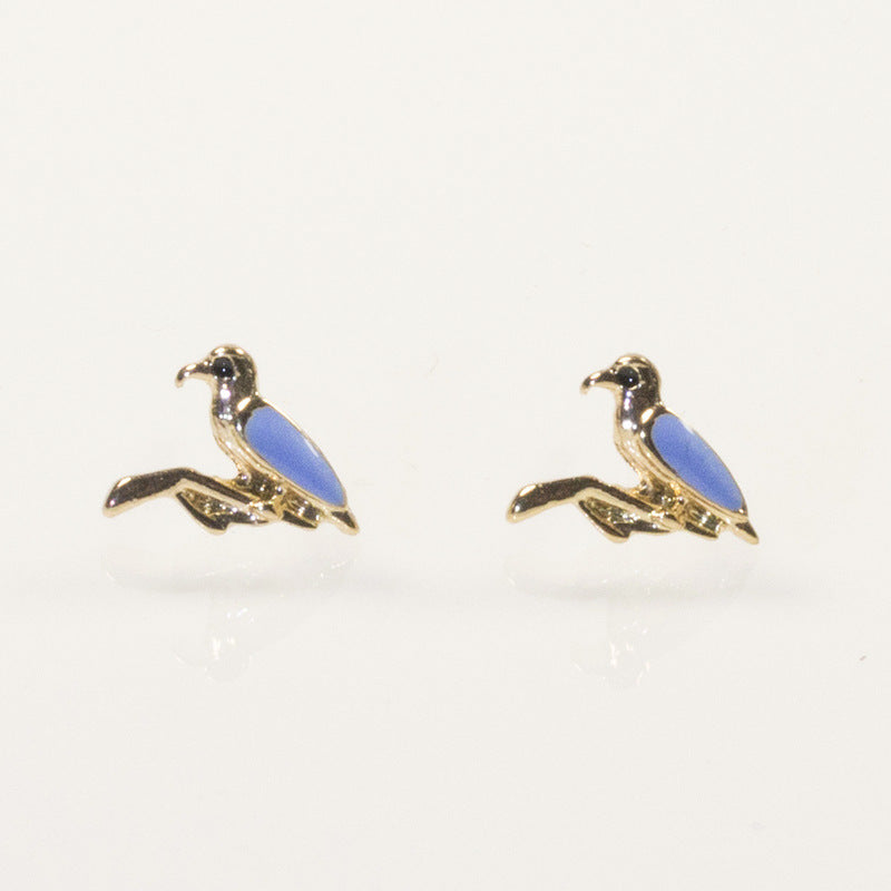 Blue Bird Stud Earring