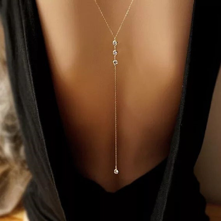 Sexy Style Crystal Back Chain Necklace