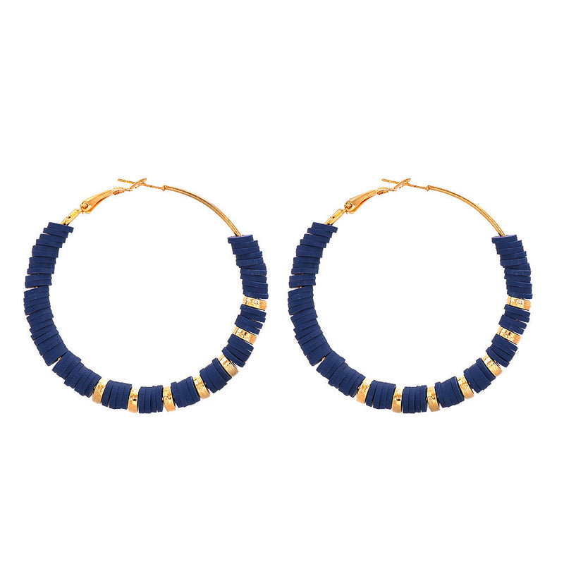 Handmade Lady Clay Hoop Earring