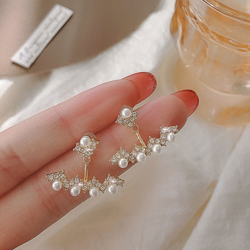 Pearl Lightning Shape Earrings