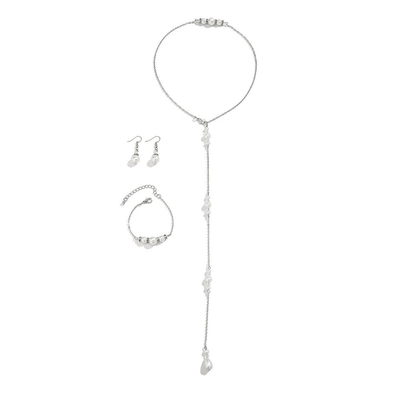 Women Simple Sexy Body Chain Back Chain Pearl Necklace