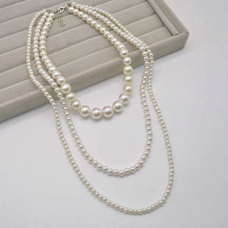 Multi Layer Long Necklace Wedding Beautiful Pearl Necklace