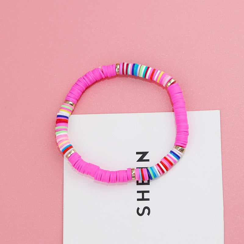 Polymer Clay Beads Bracelet Multicolor