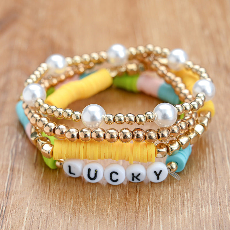 Bohemian Beaded Stretch Bracelets Colors Clay Beads