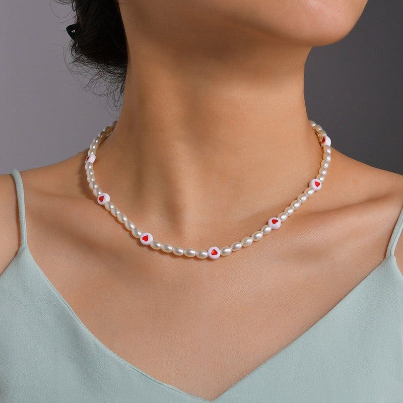 Bohemian Holiday Pearl Necklace Sweet Simple Pearl love