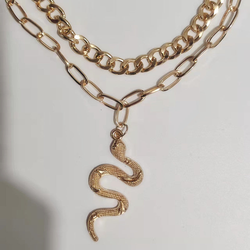 Multilayer Chain Snake Pendant Necklace
