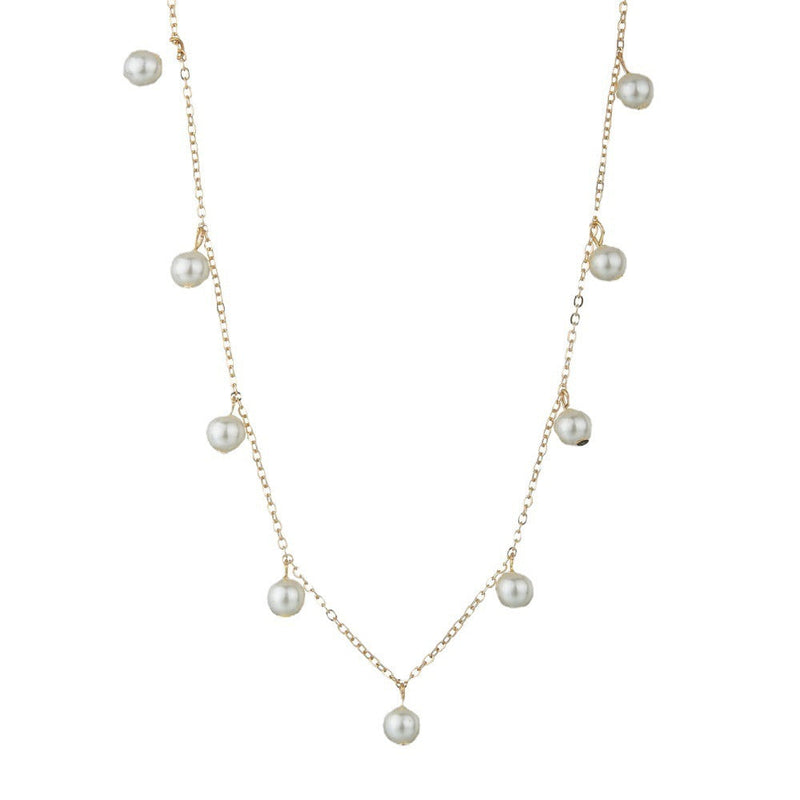 White Pearls Charm Choker Necklace