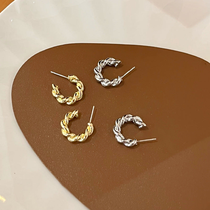 Twist Rope Round Big Hoop Earrings