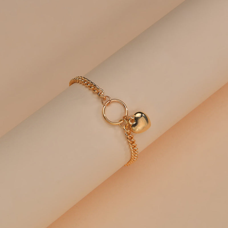 Punk Cuban Chain Heart Bracelet