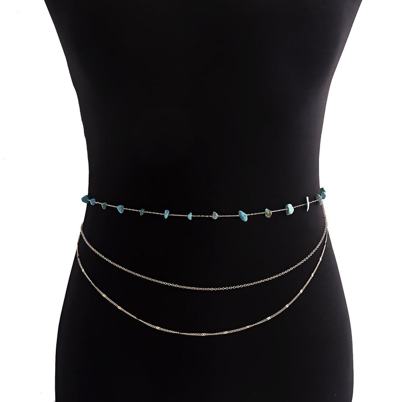 Waist Beads Belly Body Chain Double Layer Rhinestone Chain Jewelry